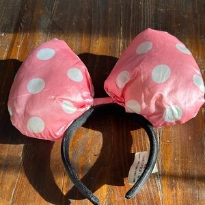 Disney Pink and White Polka Dot Bow Headband